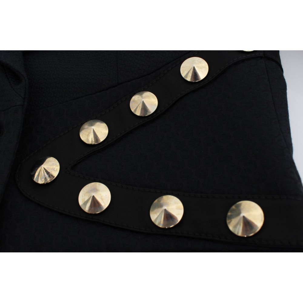 Exte Schicker schwarzer Stretch-Blazer mit goldener Knopfleiste
