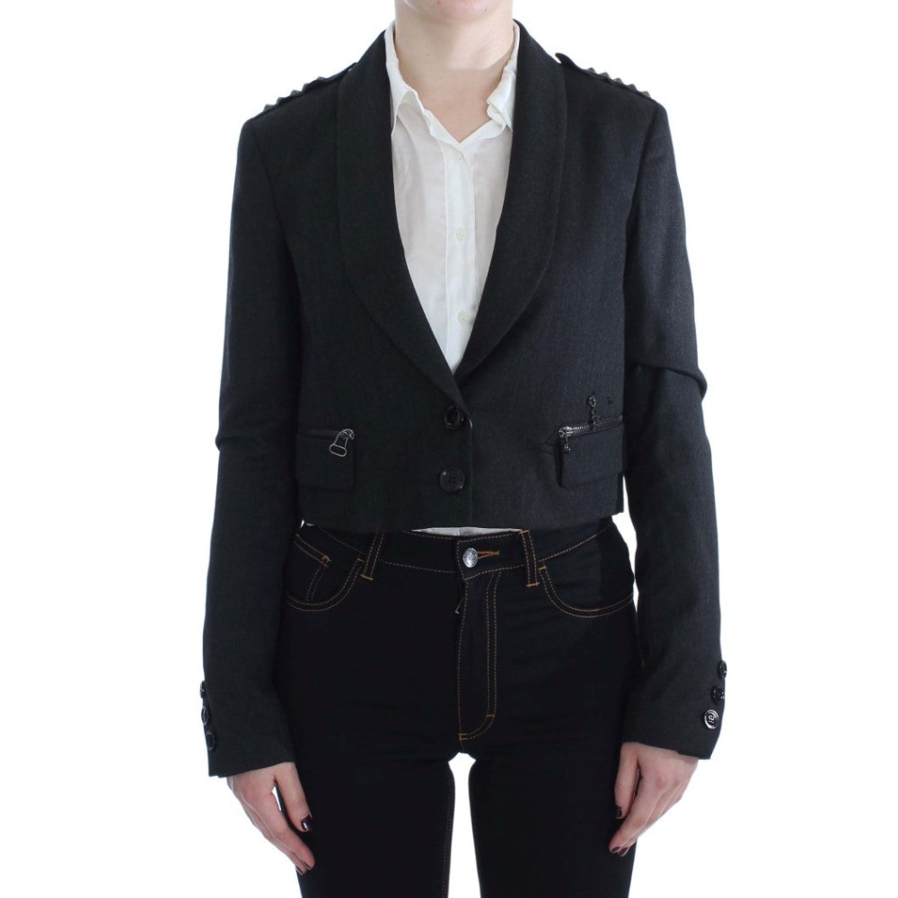Exte Elegante Blazerjacke mit goldenen Knöpfen in Grau