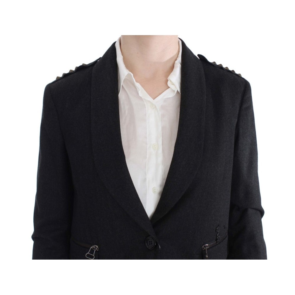 Exte Elegante Blazerjacke mit goldenen Knöpfen in Grau