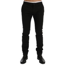 GF Ferre Elegante Slim Fit Hose aus schwarzer Baumwolle