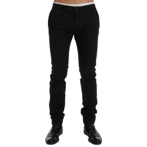 GF Ferre Elegante Slim Fit Hose aus schwarzer Baumwolle