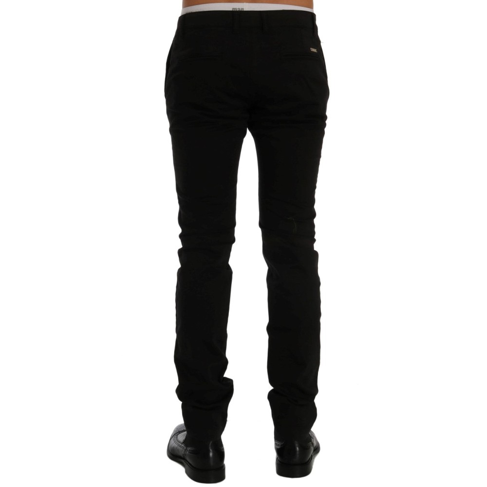 GF Ferre Elegante Slim Fit Hose aus schwarzer Baumwolle