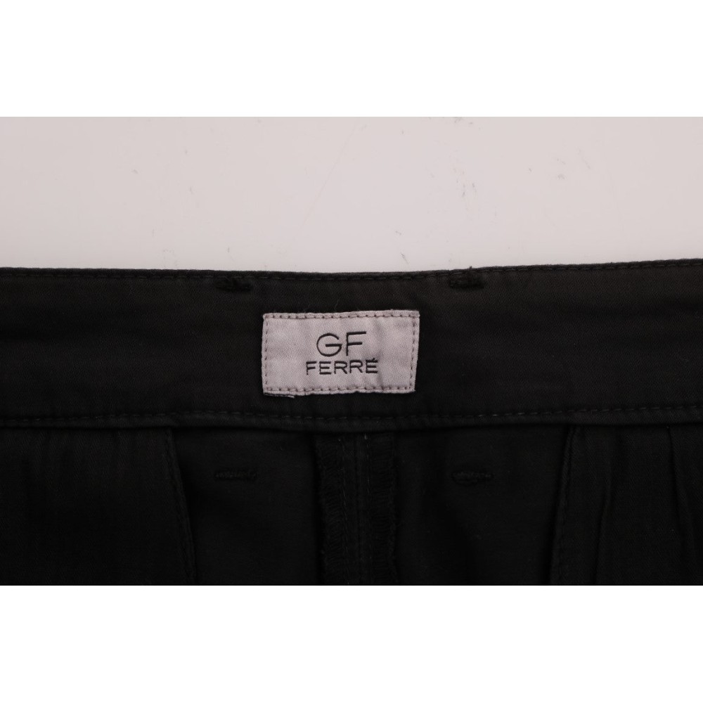 GF Ferre Elegante Slim Fit Hose aus schwarzer Baumwolle