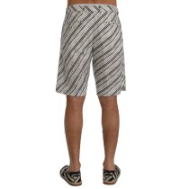 Dolce & Gabbana Elegante gestreifte Baumwoll-Leinen-Shorts