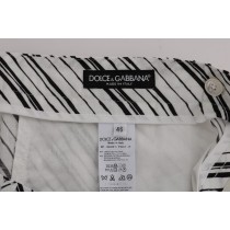 Dolce & Gabbana Elegante gestreifte Baumwoll-Leinen-Shorts