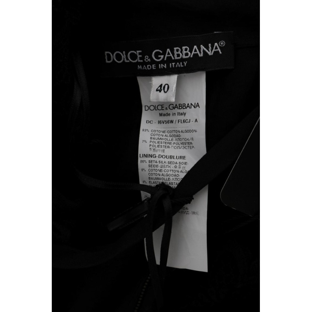 Dolce & Gabbana Elegantes Schwarzes Etuikleid mit Seidenfutter