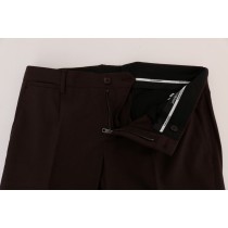 Dolce & Gabbana Elegante Graue Gestreifte Hose aus Wolle Formal