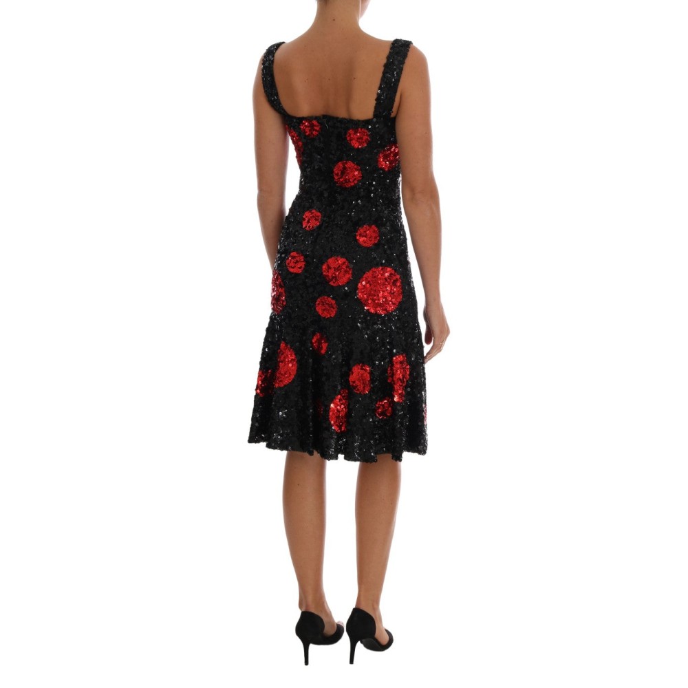 Dolce & Gabbana Elegantes gepunktetes Etuikleid