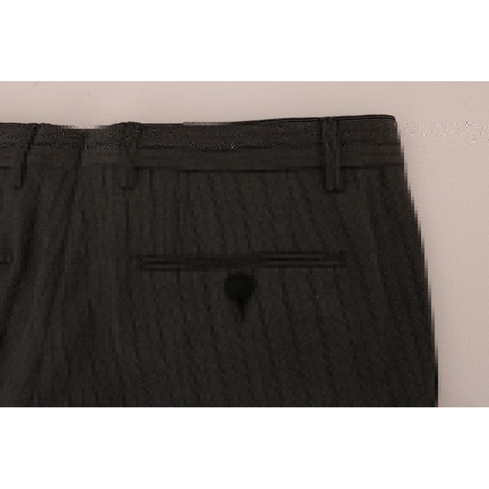 Dolce & Gabbana Elegante Graue Gestreifte Hose aus Wolle Formal