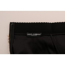 Dolce & Gabbana Eleganter taillenhoher Bleistiftrock mit goldenen Fransen
