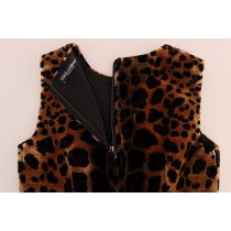 Dolce & Gabbana Ärmelloses Leopard-Mini-Etuikleid