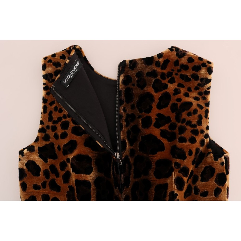 Dolce & Gabbana Ärmelloses Leopard-Mini-Etuikleid