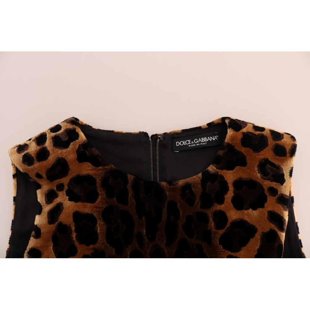 Dolce & Gabbana Ärmelloses Leopard-Mini-Etuikleid