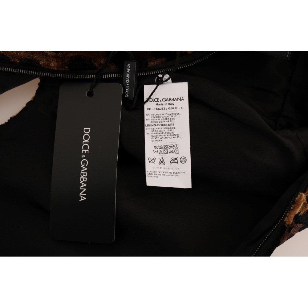 Dolce & Gabbana Ärmelloses Leopard-Mini-Etuikleid