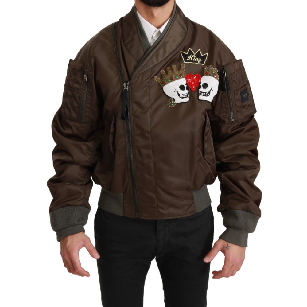 Dolce & Gabbana Paillettenbesetzte doppelreihige Bomberjacke