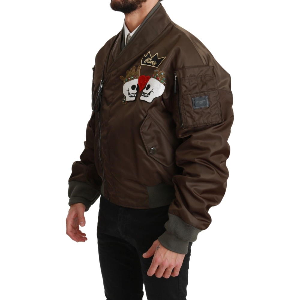 Dolce & Gabbana Paillettenbesetzte doppelreihige Bomberjacke