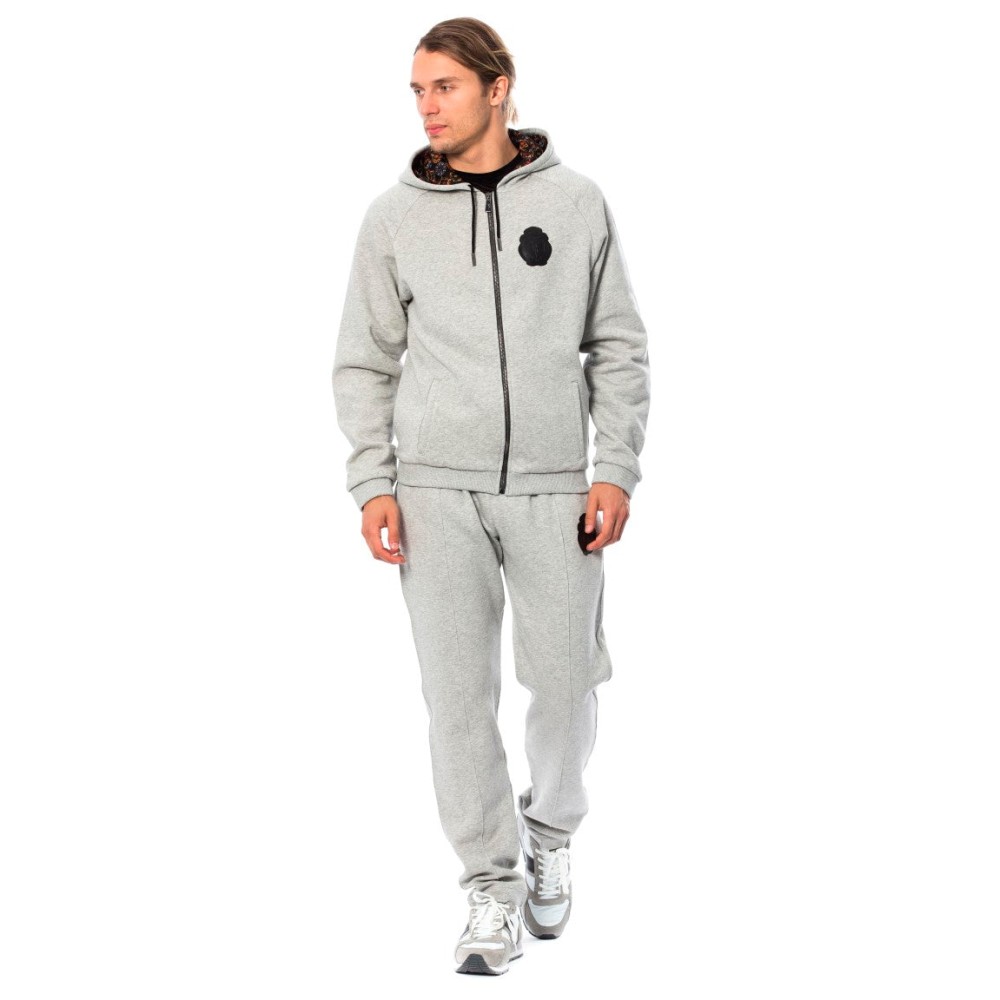 Billionaire Italian Couture Eleganter grauer Baumwoll-Sweatdress mit Kapuze