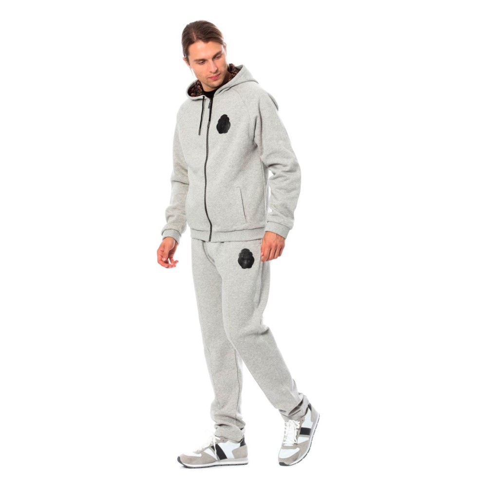 Billionaire Italian Couture Eleganter grauer Baumwoll-Sweatdress mit Kapuze