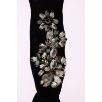 Dolce & Gabbana Schwarze Strickstrümpfe mit Kristallverzierung