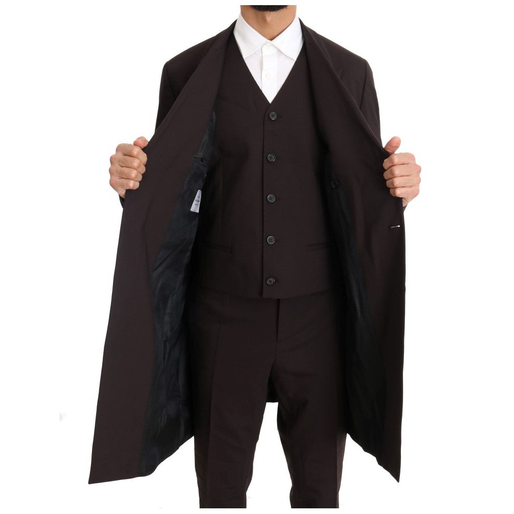 Dolce & Gabbana Eleganter bordeauxfarbener Zweireiher-Anzug