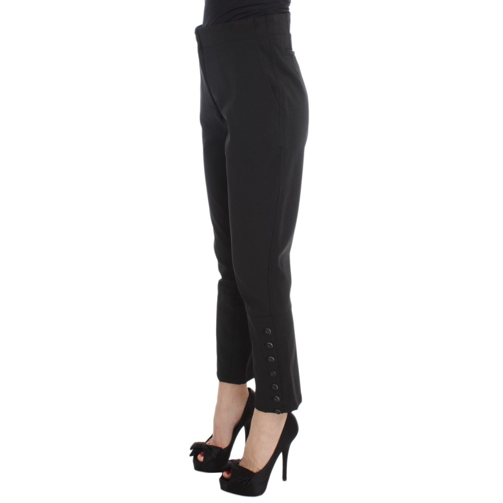 Ermanno Scervino Elegante Cropped Caprihose in Schwarz