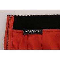 Dolce & Gabbana Orange Makramee-Spitzen-Bleistiftrock
