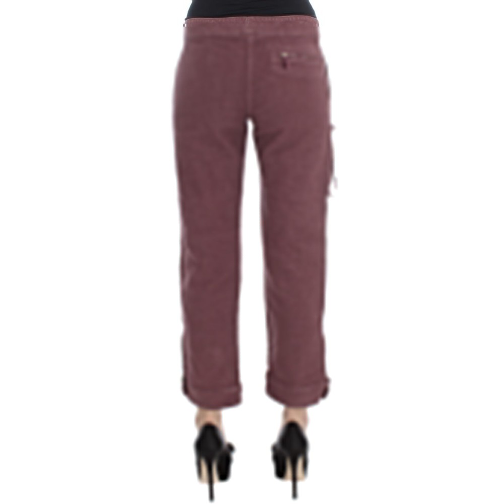 Ermanno Scervino Schicke bordeauxfarbene Capri-Cargo-Hose in Kurzform