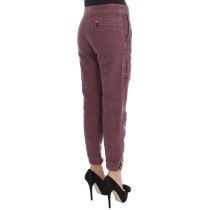 Ermanno Scervino Schicke bordeauxfarbene Capri-Cargo-Hose in Kurzform