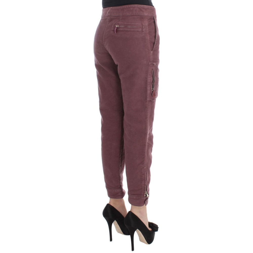 Ermanno Scervino Schicke bordeauxfarbene Capri-Cargo-Hose in Kurzform