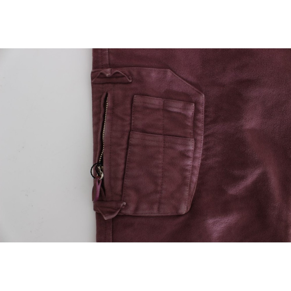 Ermanno Scervino Schicke bordeauxfarbene Capri-Cargo-Hose in Kurzform