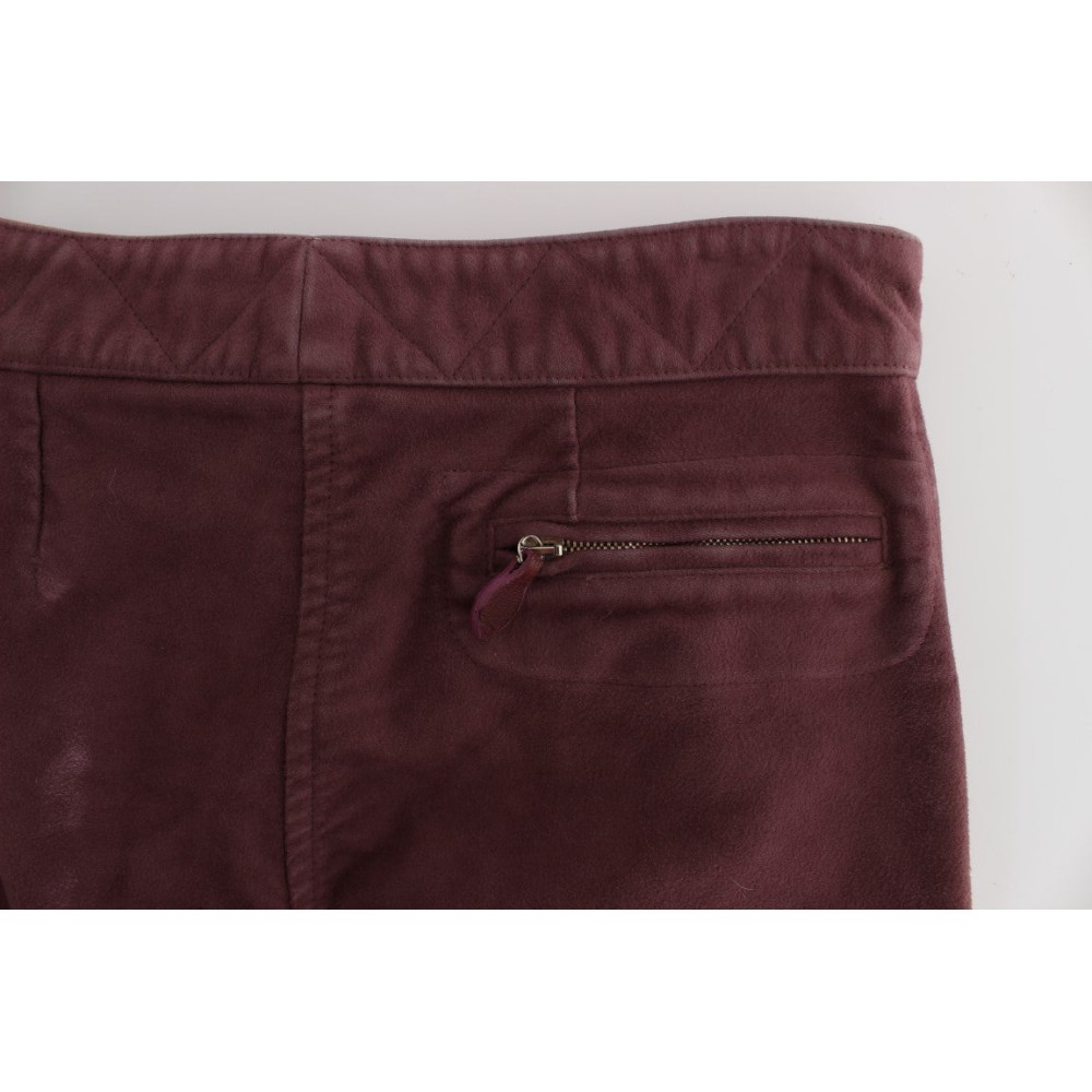Ermanno Scervino Schicke bordeauxfarbene Capri-Cargo-Hose in Kurzform