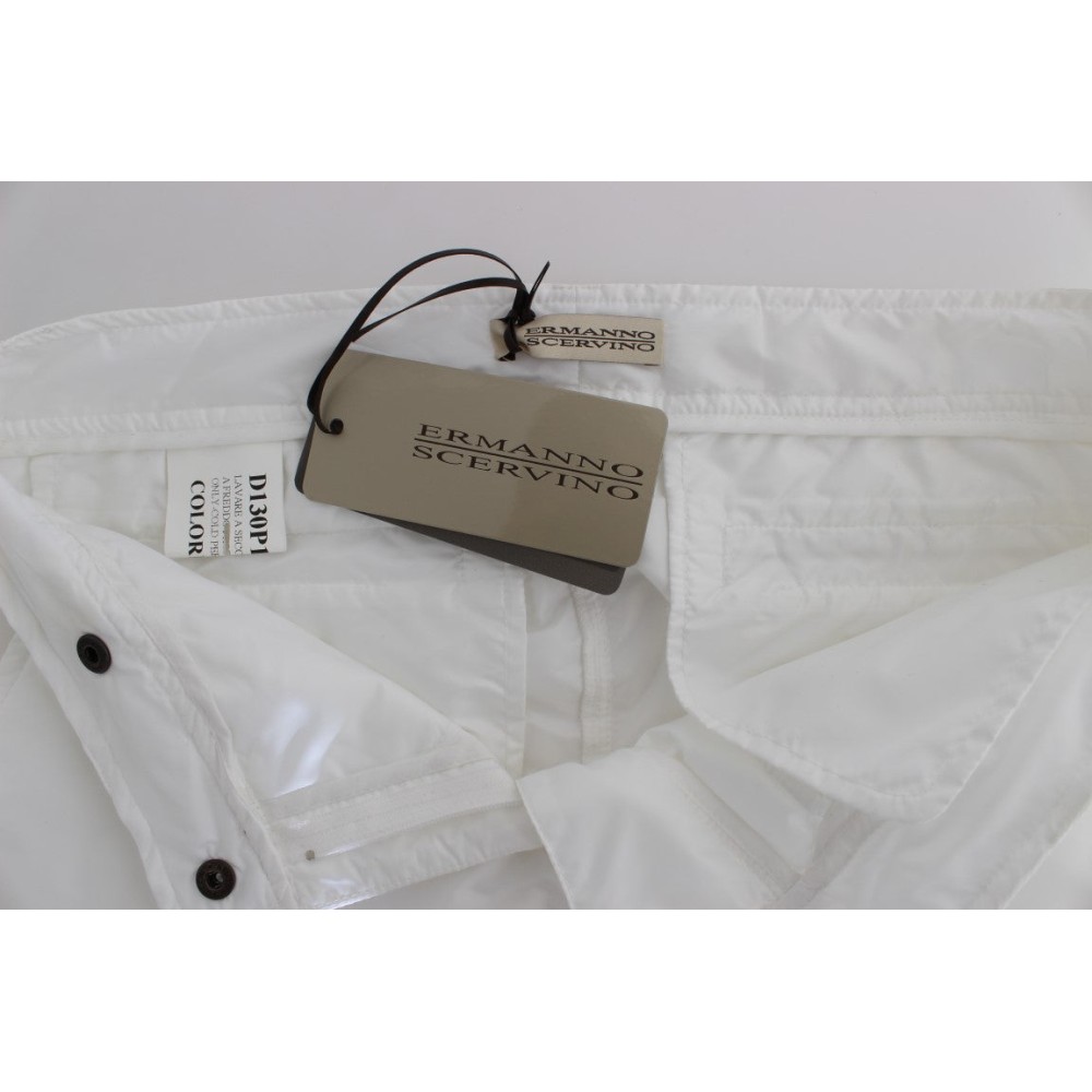 Ermanno Scervino Schicke weiße Cargo-Hose aus Nylon von einem italienischen Designer