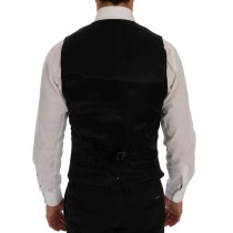 Dolce & Gabbana Elegantes blau-schwarzes Slim Fit Anzug Ensemble