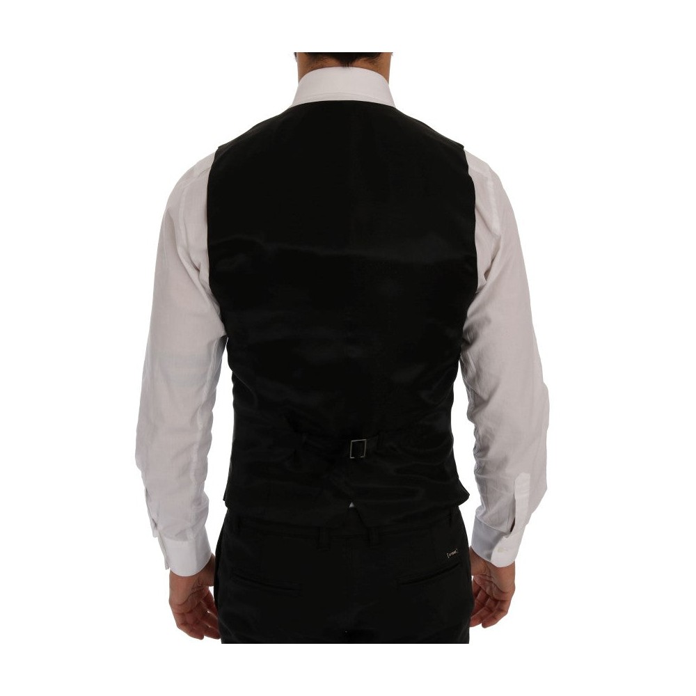 Dolce & Gabbana Elegantes blau-schwarzes Slim Fit Anzug Ensemble