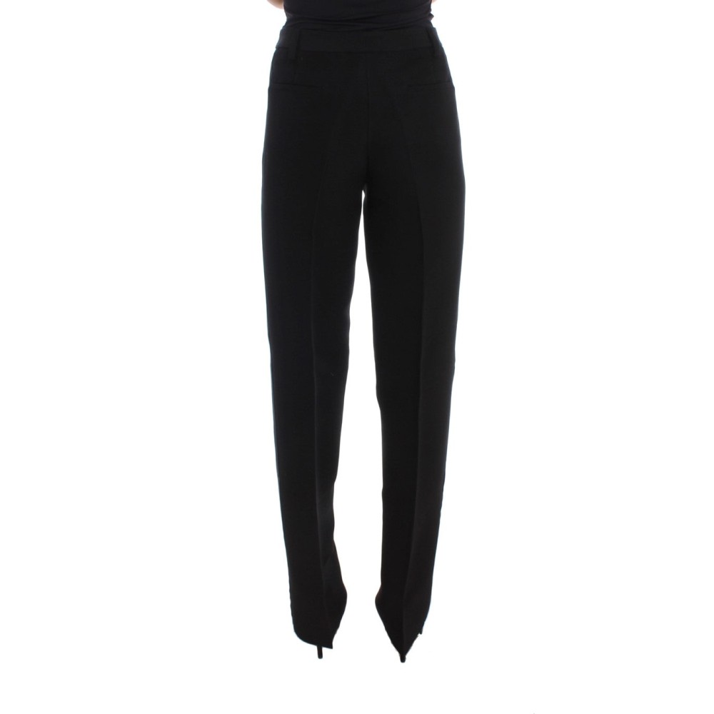 Ermanno Scervino Schicke schwarze Jeans mit weitem Bein aus Seidenmischung