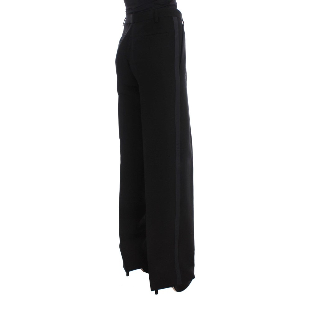 Ermanno Scervino Schicke schwarze Jeans mit weitem Bein aus Seidenmischung
