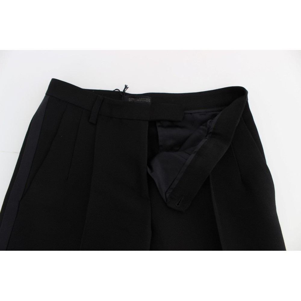 Ermanno Scervino Schicke schwarze Jeans mit weitem Bein aus Seidenmischung
