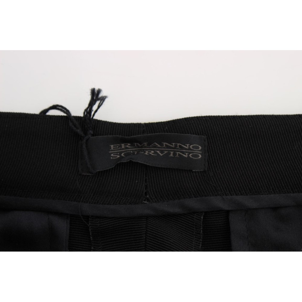 Ermanno Scervino Schicke schwarze Jeans mit weitem Bein aus Seidenmischung