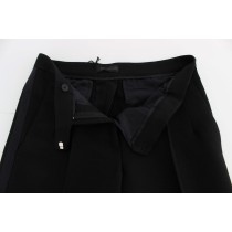Ermanno Scervino Schicke schwarze Jeans mit weitem Bein aus Seidenmischung