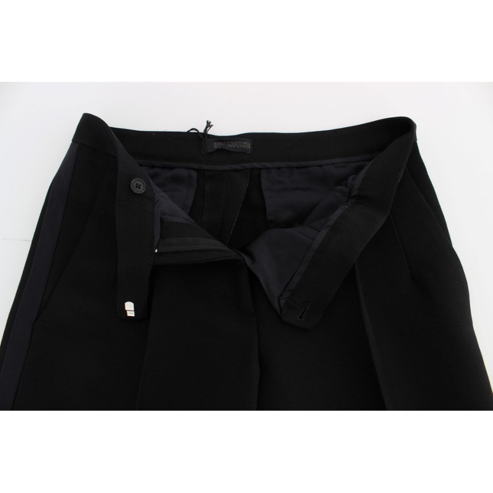 Ermanno Scervino Schicke schwarze Jeans mit weitem Bein aus Seidenmischung
