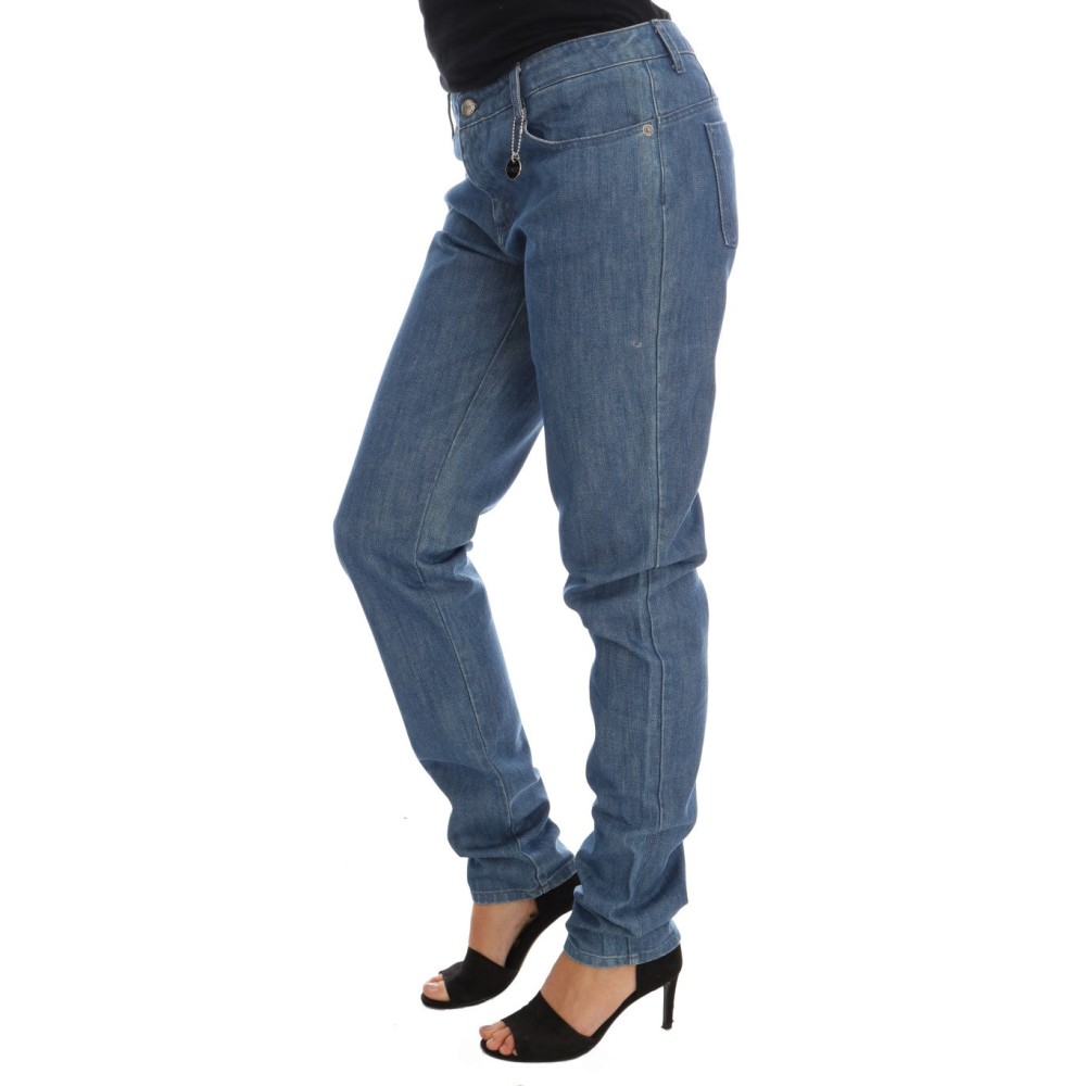 Costume National Elegante Boy Fit Jeans mit blauer Waschung