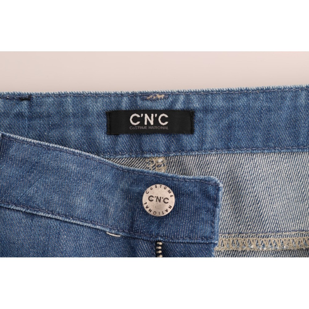Costume National Elegante Boy Fit Jeans mit blauer Waschung
