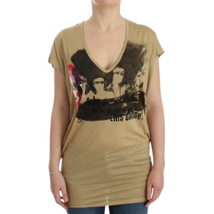 Costume National Schickes Tunika-Top mit V-Ausschnitt und Motivdruck