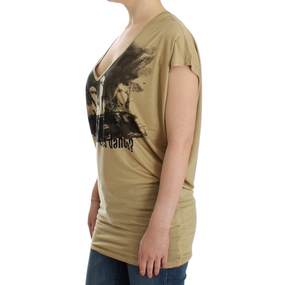 Costume National Schickes Tunika-Top mit V-Ausschnitt und Motivdruck