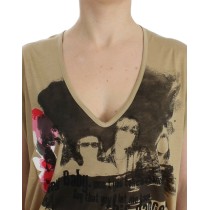 Costume National Schickes Tunika-Top mit V-Ausschnitt und Motivdruck