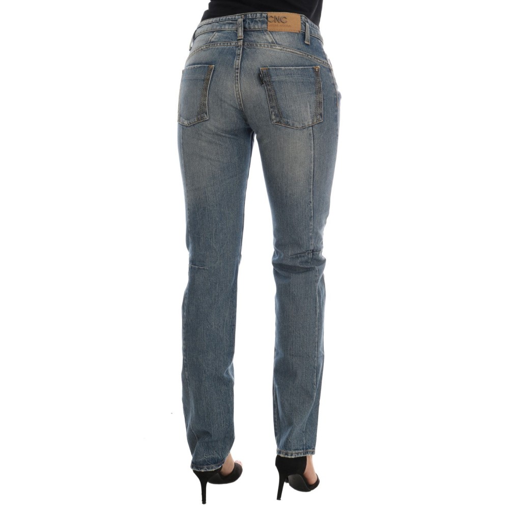 Costume National Schicke blaue Slim Fit Designer Jeans