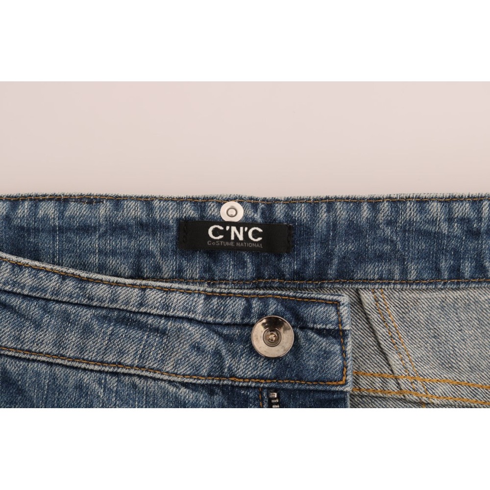 Costume National Schicke blaue Slim Fit Designer Jeans