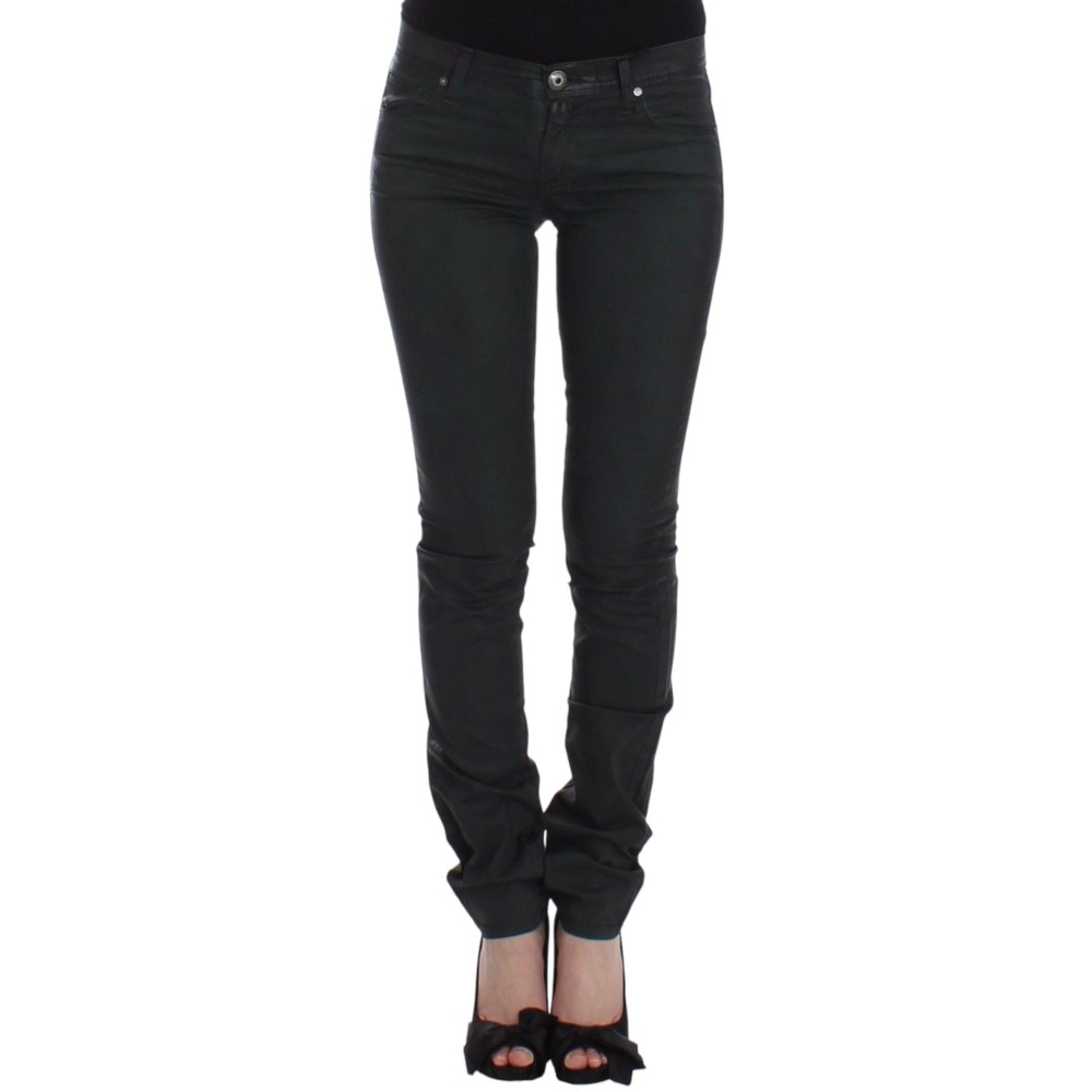 Ermanno Scervino Elegante dunkelgrüne Slim Fit Jeans