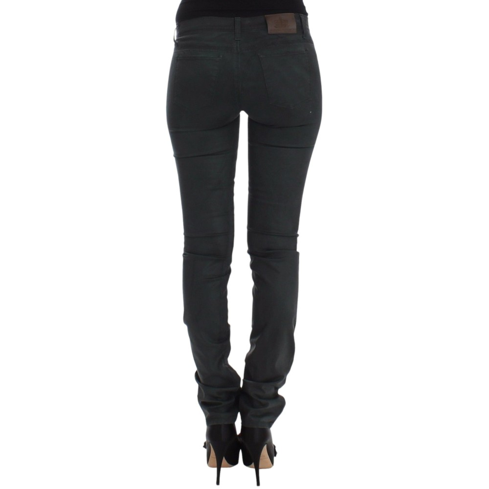 Ermanno Scervino Elegante dunkelgrüne Slim Fit Jeans