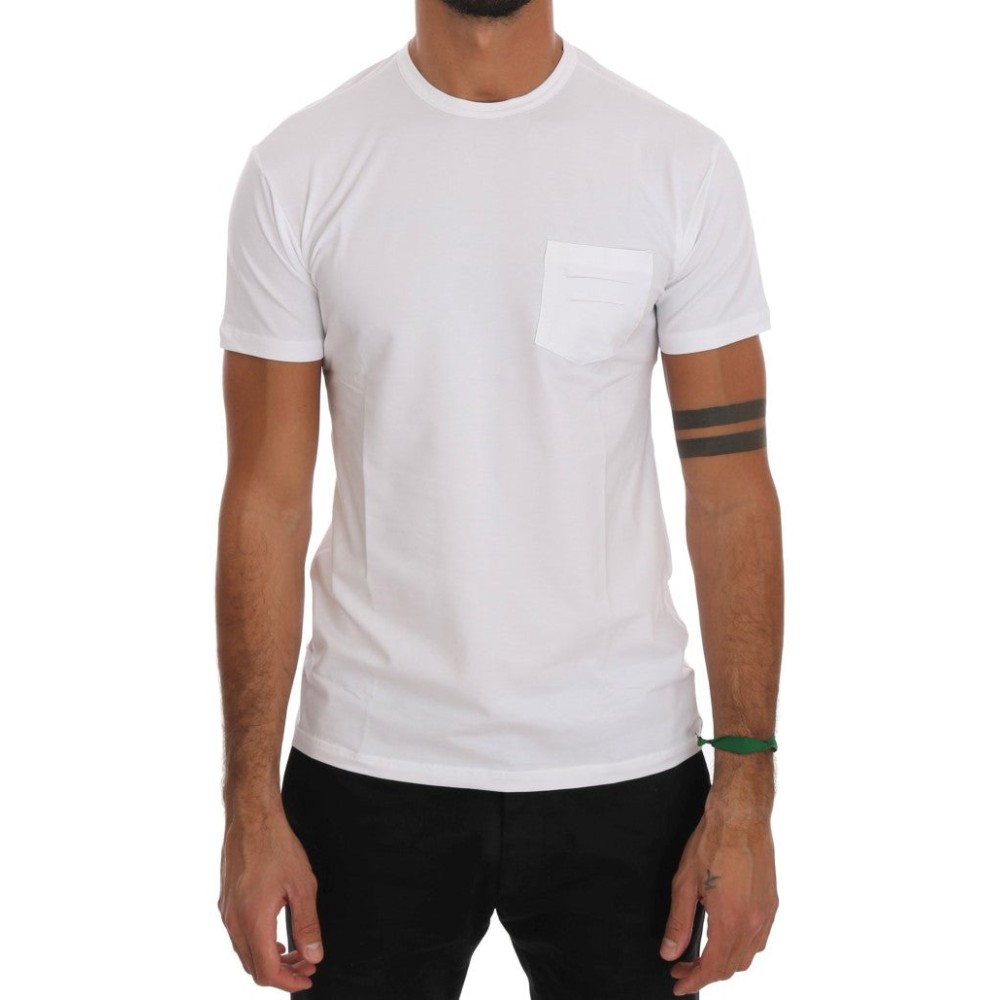 Daniele Alessandrini Elegantes weißes T-Shirt mit Rundhalsausschnitt aus Baumwolle